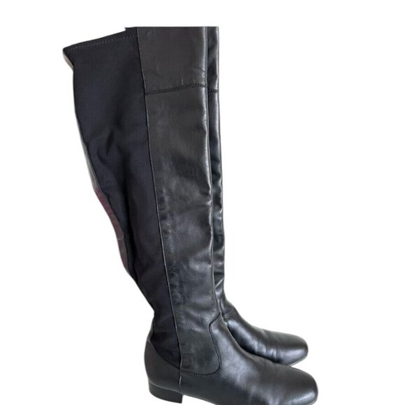 Louise Et Cie Andora OTK Boots Black Leather Stretch Louise et Cie 7M - Picture 2 of 14